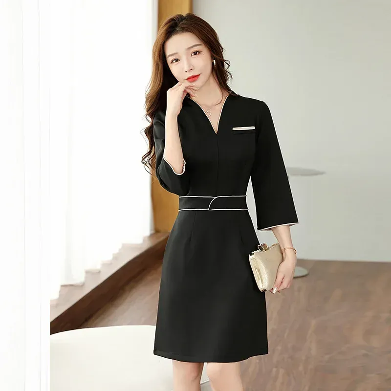 Stylish hotel front desk uniform for women