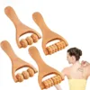 Set of four wooden trigger point massagers with varying designs, ideal for targeted muscle relief and full-body care.