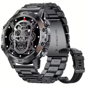 "Elegant black smartwatch with a premium design, featuring a glossy finish, metallic accents, and a high-resolution digital display."