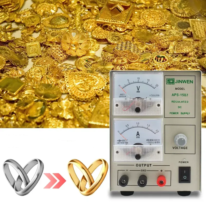 Close-up of electroplating machine with adjustable voltage dial