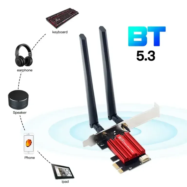 FENVI WiFi 6E AX210 PCIe network card with future-ready tri-band support, Bluetooth 5.3, and high-speed 802.11AX capability