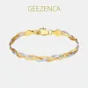 Italian Jewelry 925 Silver Three-Color Woven Bracelet – Luxury Fashion for Women