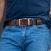 Men's Leather Belt with Automatic Buckle – Adjustable Fit for Casual and Formal Wear