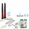 WiFi 6E AX210 Wireless Card-High-gain 10dBi antennas paired with AX210NGW WiFi 6E module for extended range and signal strength