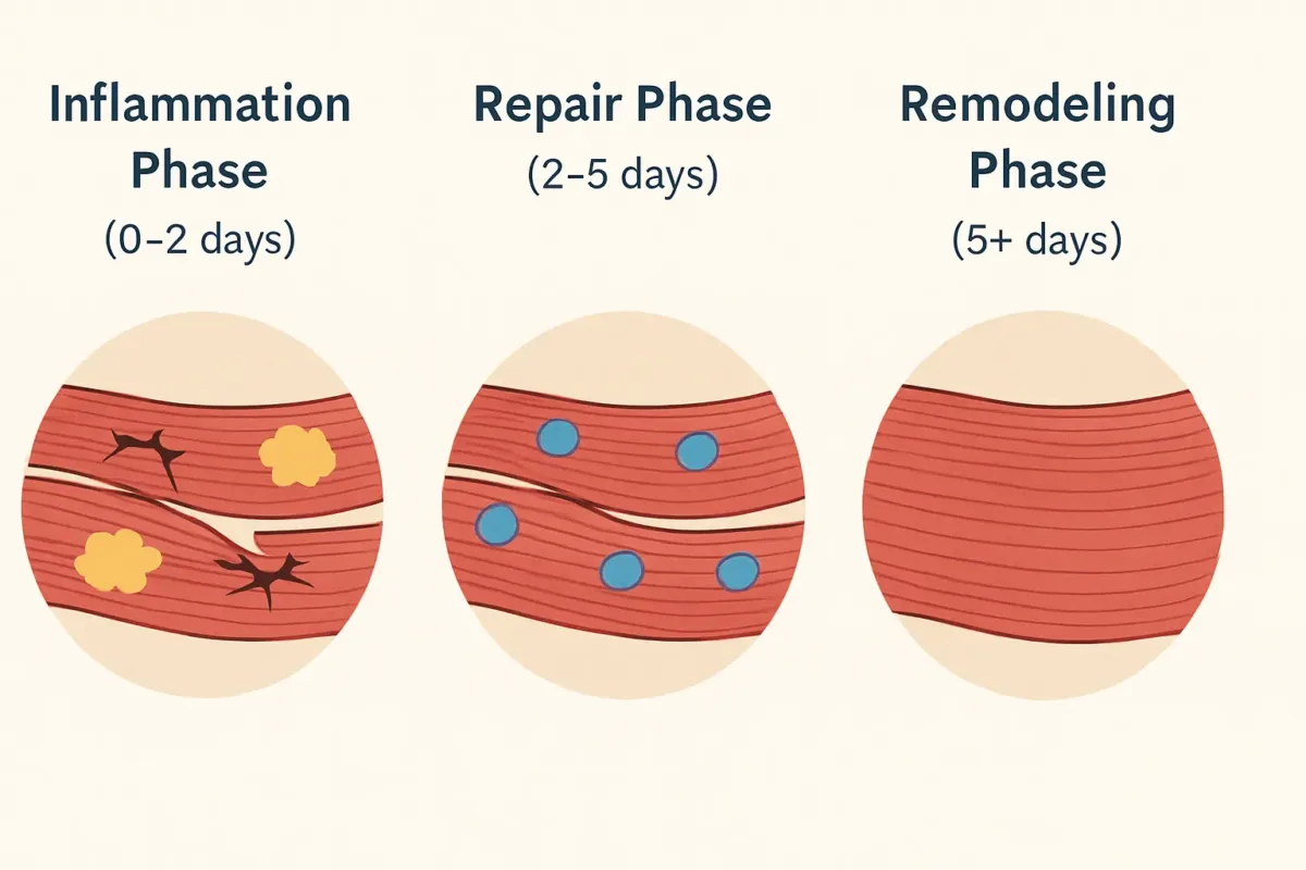 3 phases of muscle recovery