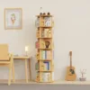 DUTRIEUX Wooden Revolving Bookcase – Elegant rotating bookcase with wood finish and multiple storage tiers-alt-2