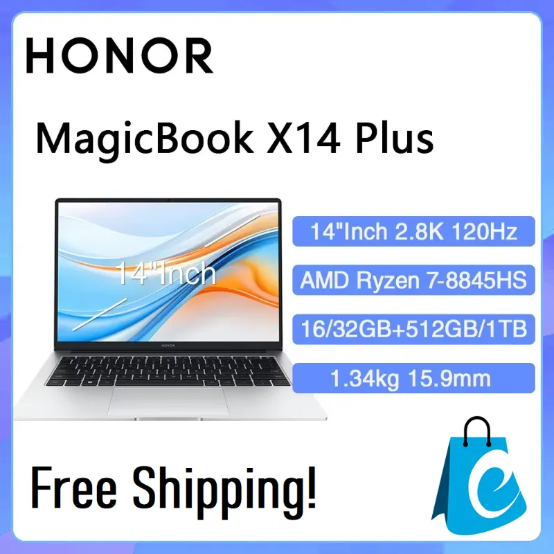 HONOR MagicBook X14 Plus front view with 2.8K display