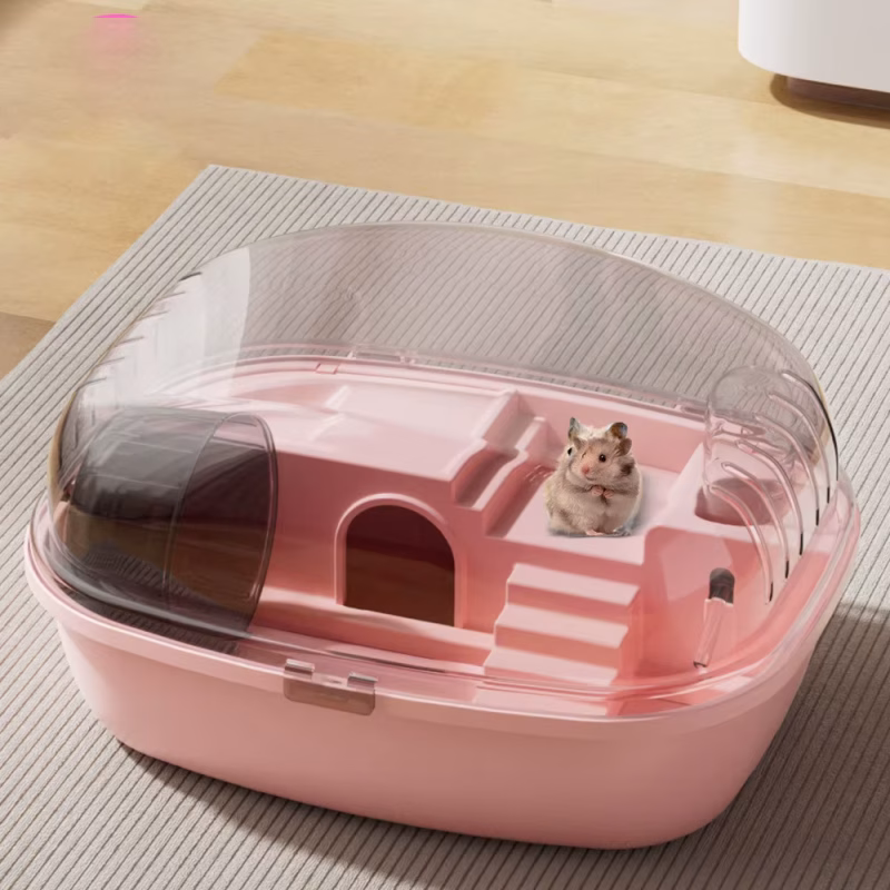 a pink colored hamster home