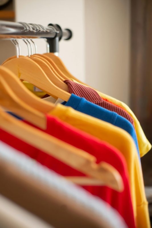there are shirts in the closet 