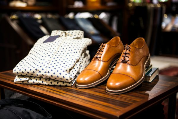 a really nice shoes and a white shirt