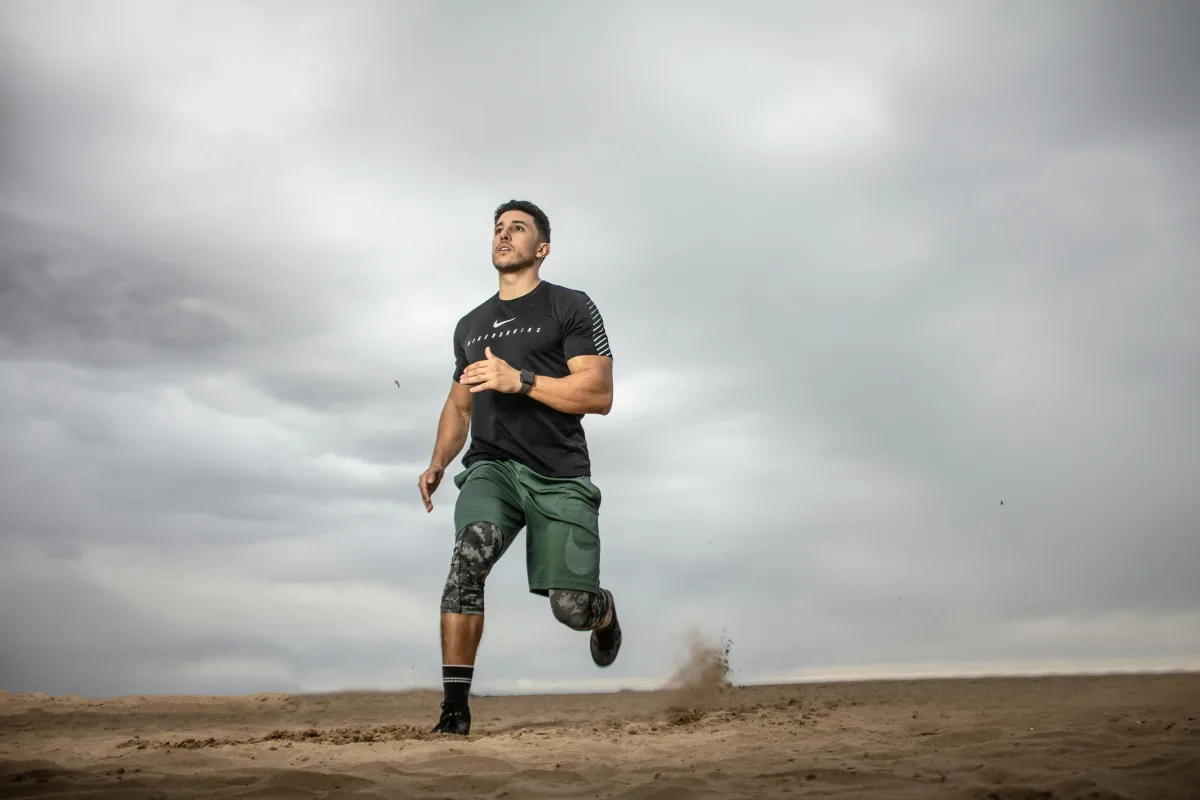 A fit man running