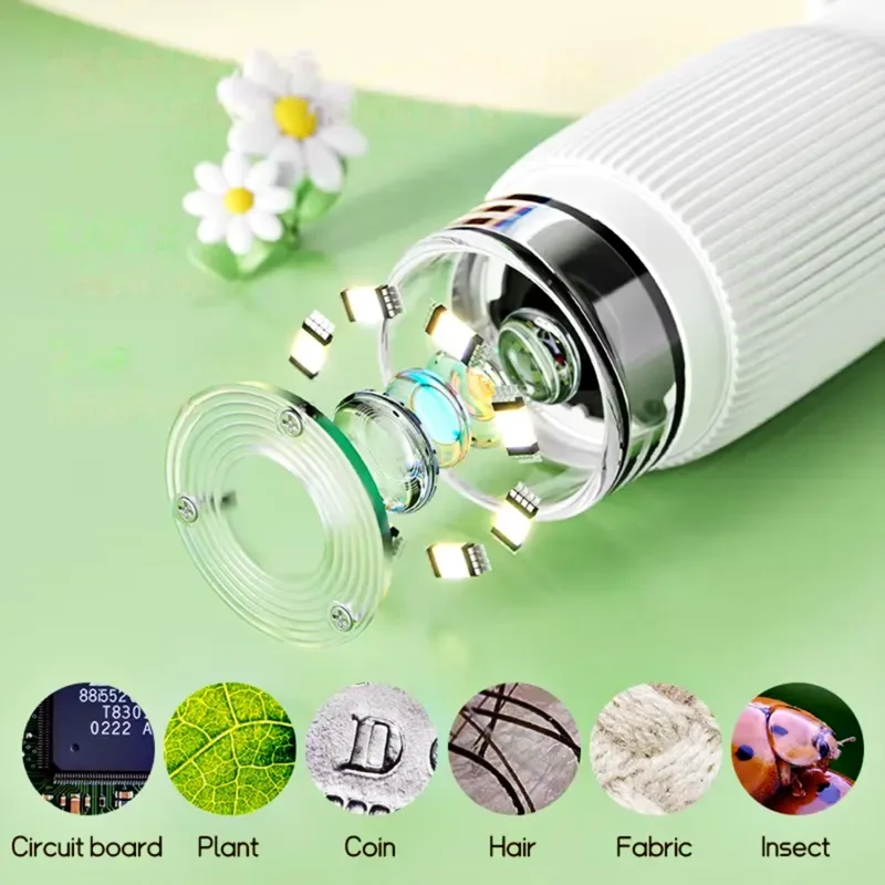Magnifier Educational Microscope - 200MP kids science microscope with LED light