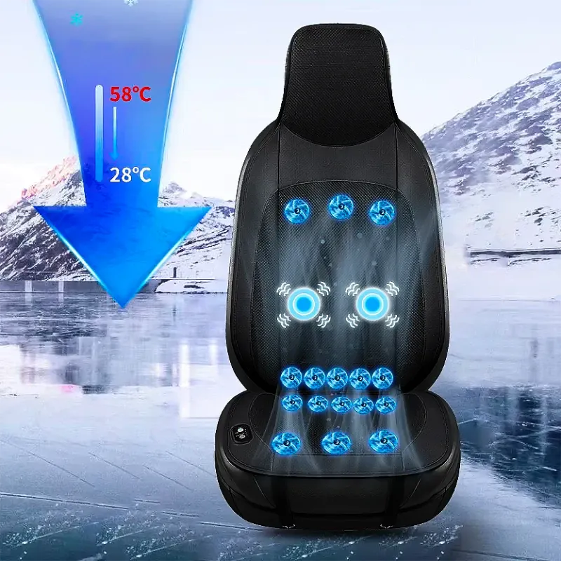 Car Cooling Massage Seat Cushion – Adjustable Temp, Universal Fit
