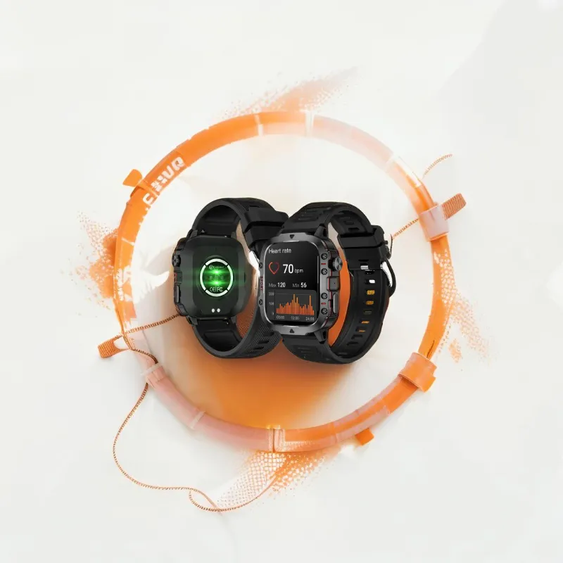 Man making calls on Xiaomi Rugged Military Smart Watch with Bluetooth