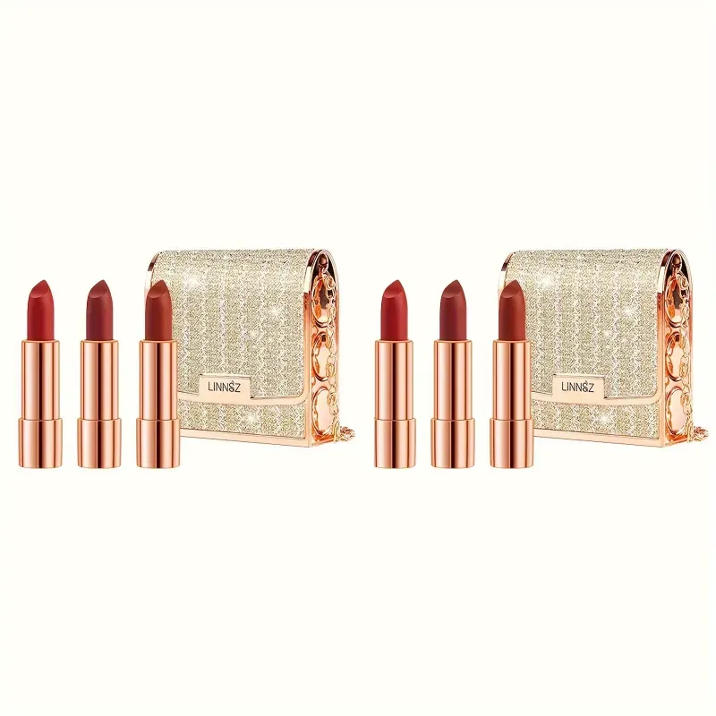 Trendy silver chain bag included with Matte Lipstick Set