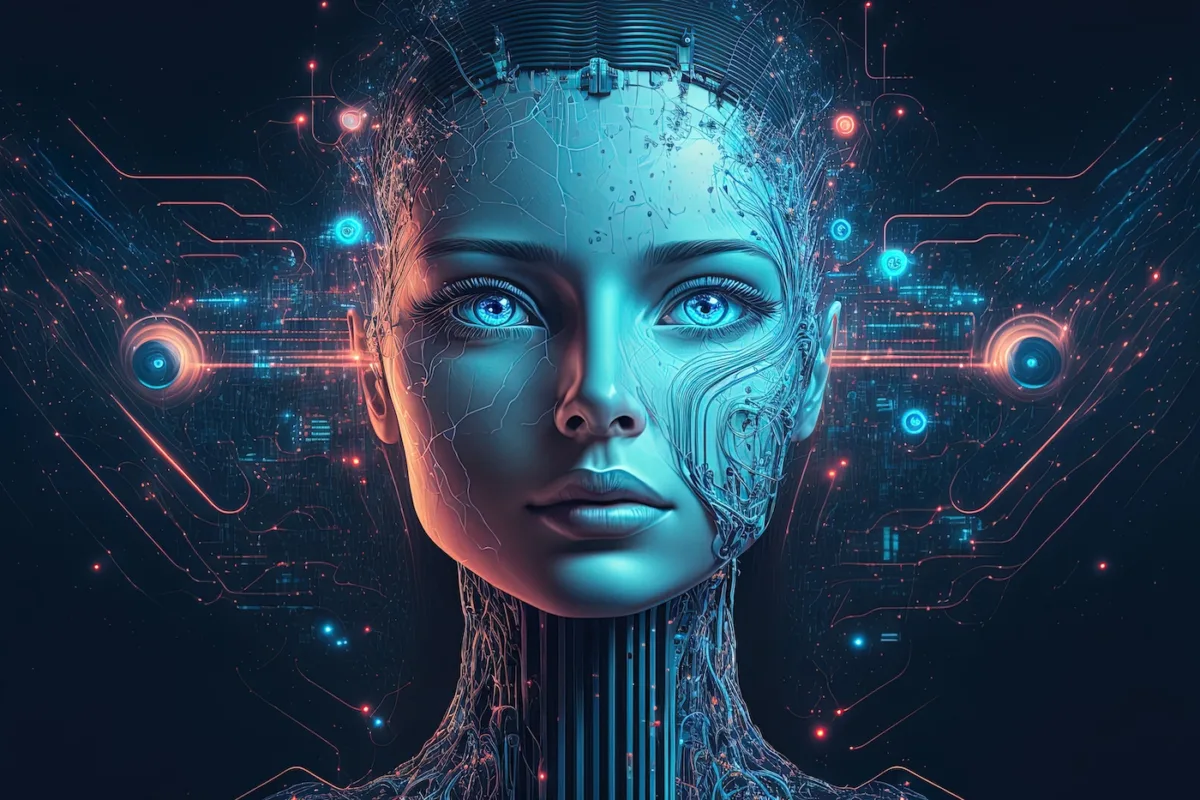 a girl and AI