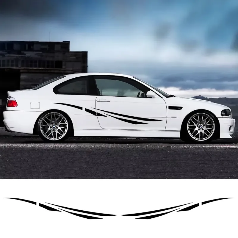 Vehicle side decals for car door