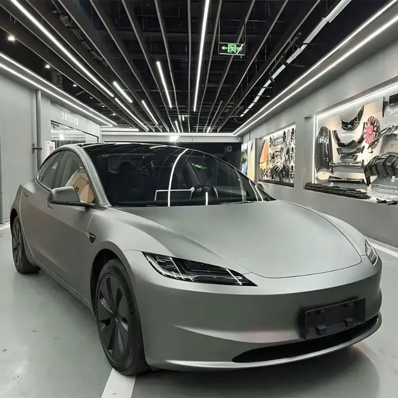 car body film wrap sticker matte silver GT