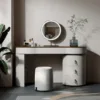 Coiffeuse table with built-in drawers and modern finish