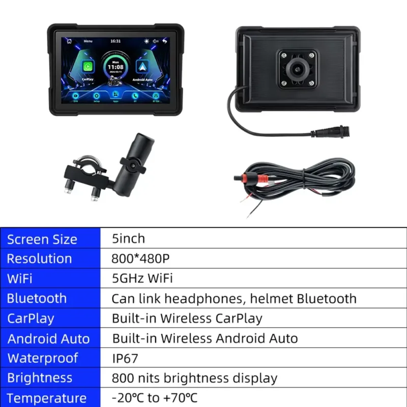 motorcycle display connected to music and audio via Bluetooth