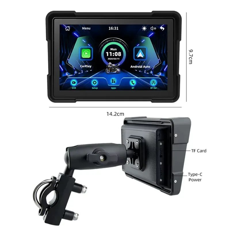 universal motorcycle handlebar mount display screen