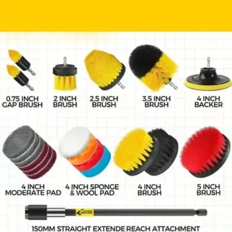 Electric scrubber brush set with 20 attachments