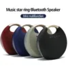 Music Star Ring Bluetooth Speaker in various colors: red, blue, green, and black, highlighting its versatility and stylish design.