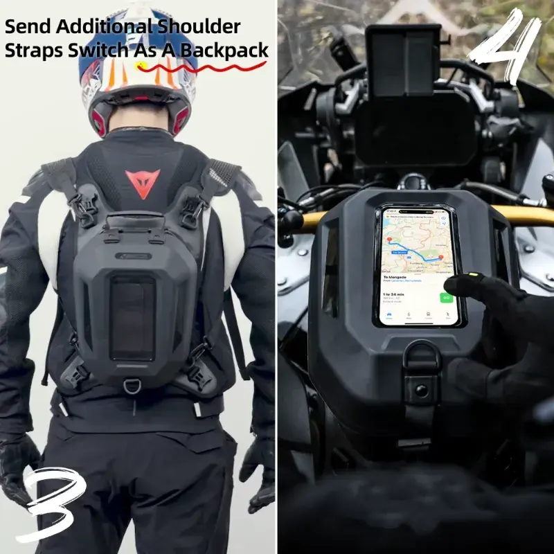 motorcycle bag for GPS and drone storage