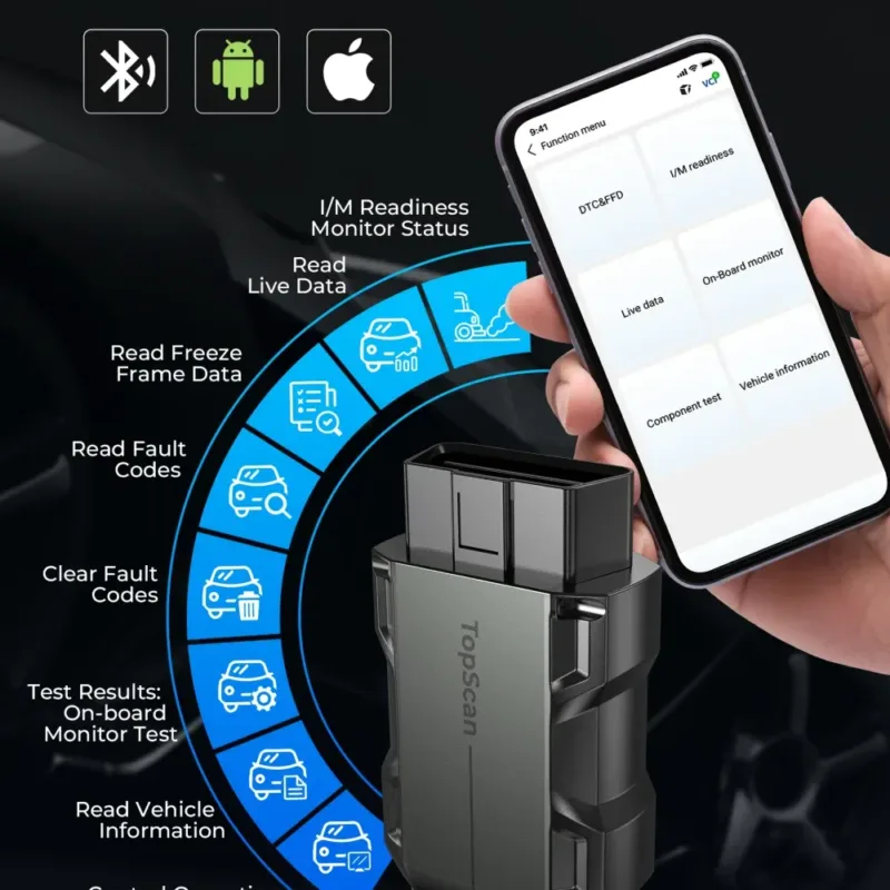 TOPDON TopScan Scanner Connected to Smartphone
