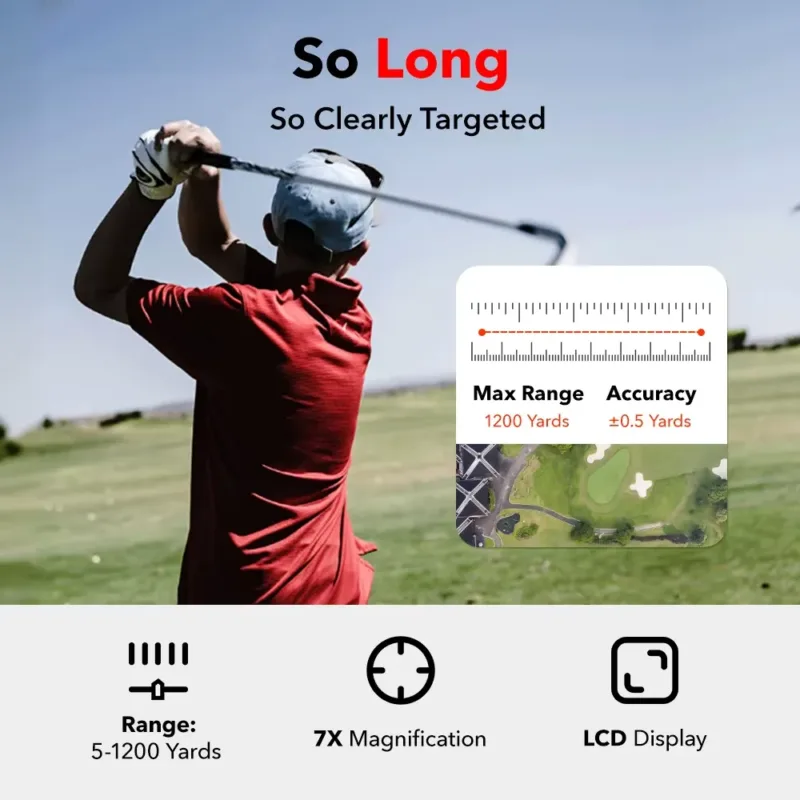 Golfer Using REDTIGER Rangefinder to Measure Distance
