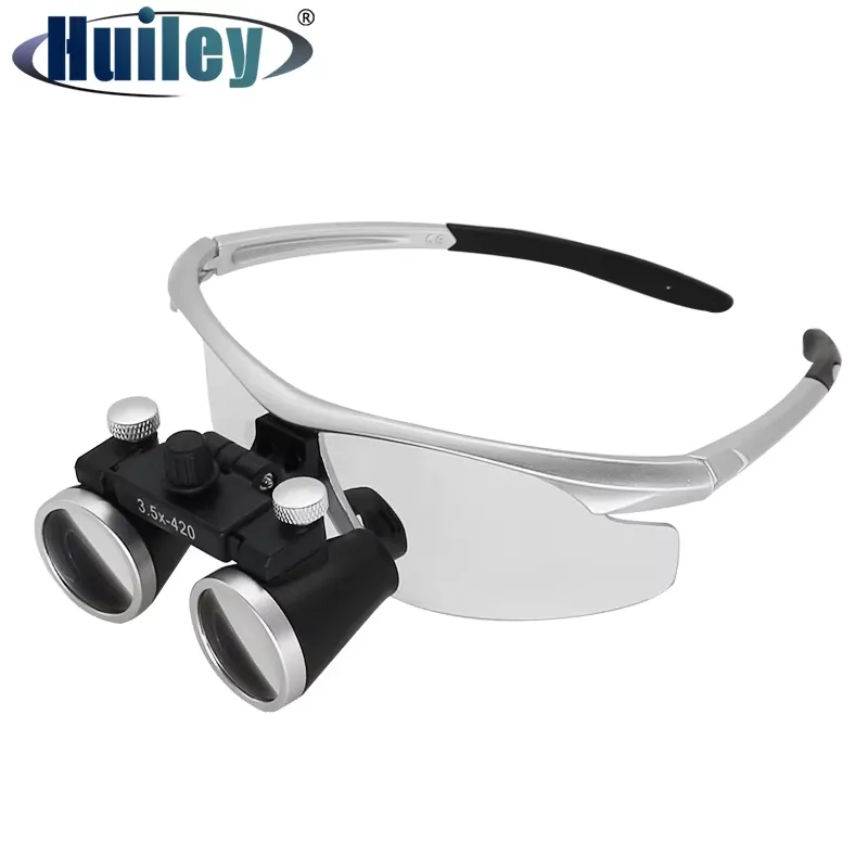 Dentist Using Lightweight Binocular During Procedure