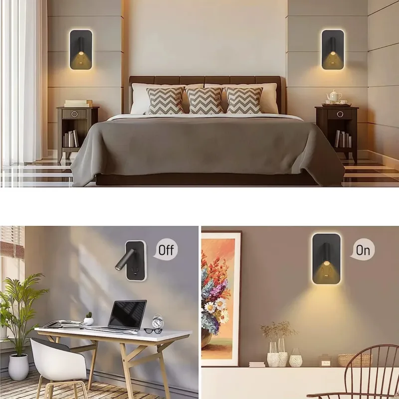 Adjustable Beam Feature of Bedside USB Wall Lamp