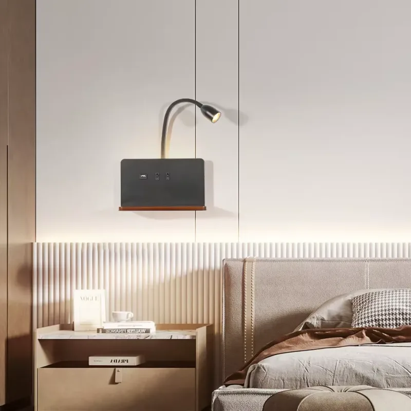 Wireless LED Wall Lamp Mounted on Living Room Wall