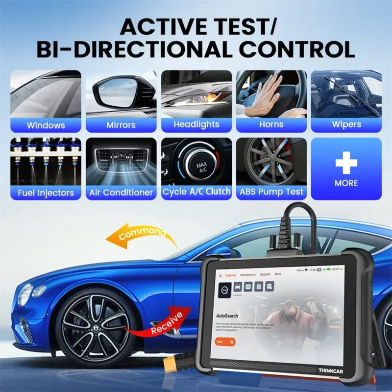 Thinkscan 689 Diagnostic Tool on a car, showing car data.
