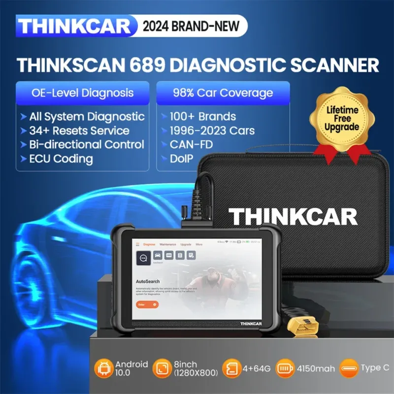 Thinkscan 689 connected to a car with no wires.