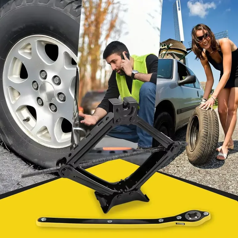 Car 2-3Ton Portable Jack – fully extended on pavement