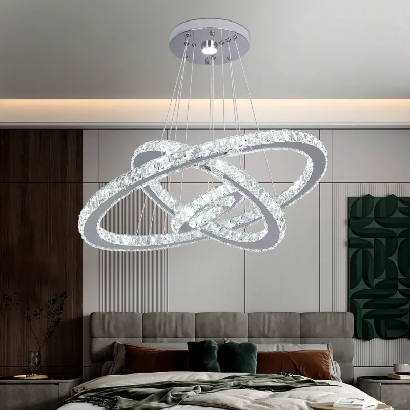 360 Light Rotation Feature of Crystal Chandelier