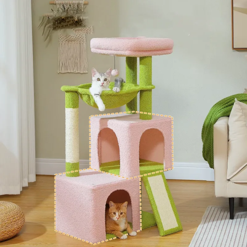 Multi level cat tower – Pink color