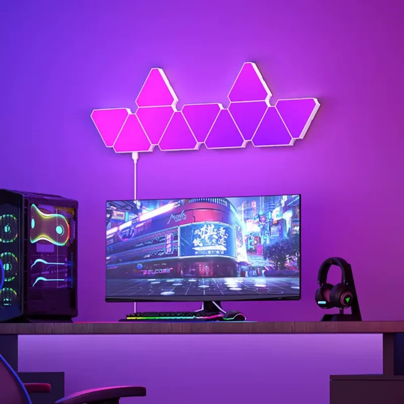 RGB Color Customization on LED Triangular Quantum Lamp