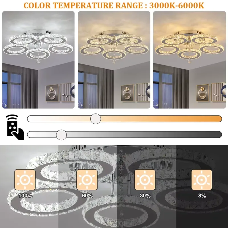 Energy-Efficient LEDs in Smart K9 LED Crystal Chandelier