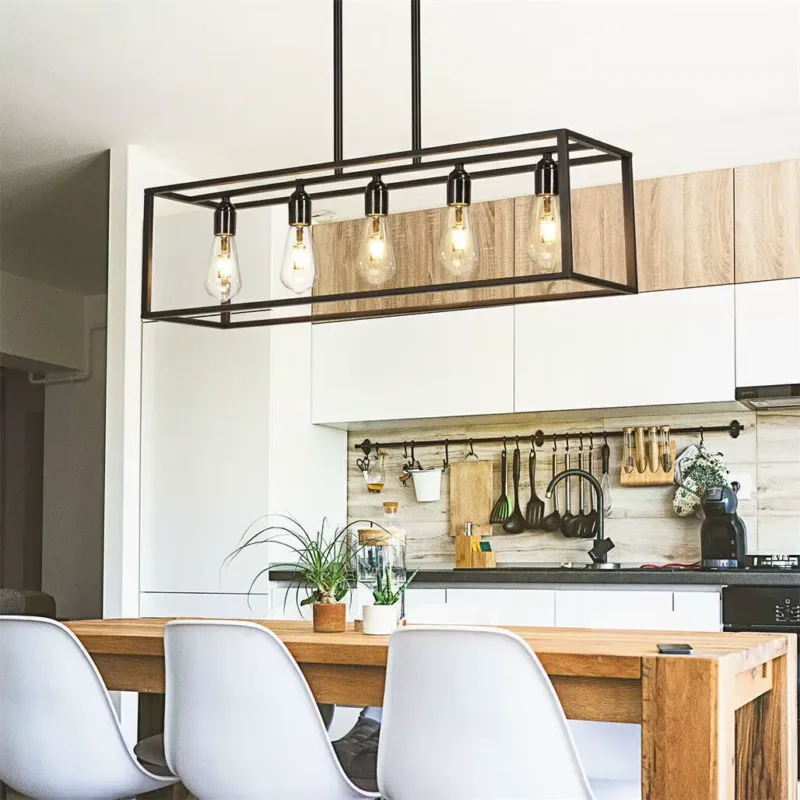 5-Bulb Ceiling Lamp – Modern pendant lights above kitchen island
