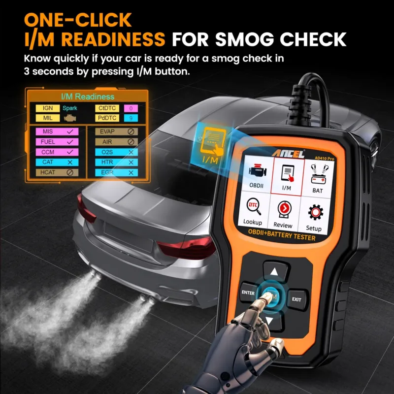 ANCEL AD410 PRO OBD2 Scanner Displaying Live Data