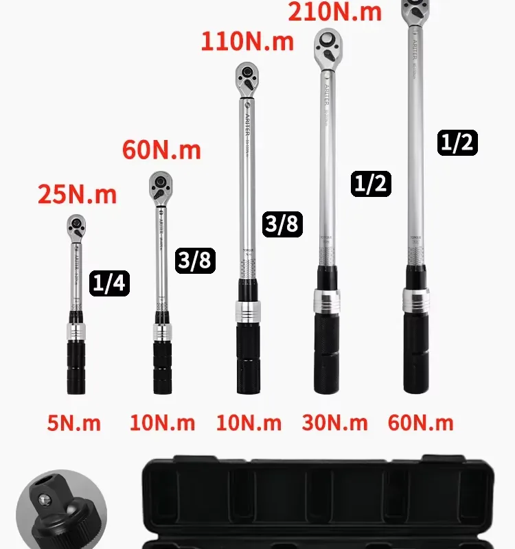 Ergonomic Design of ARITER Click Torque Wrench in Different sizes