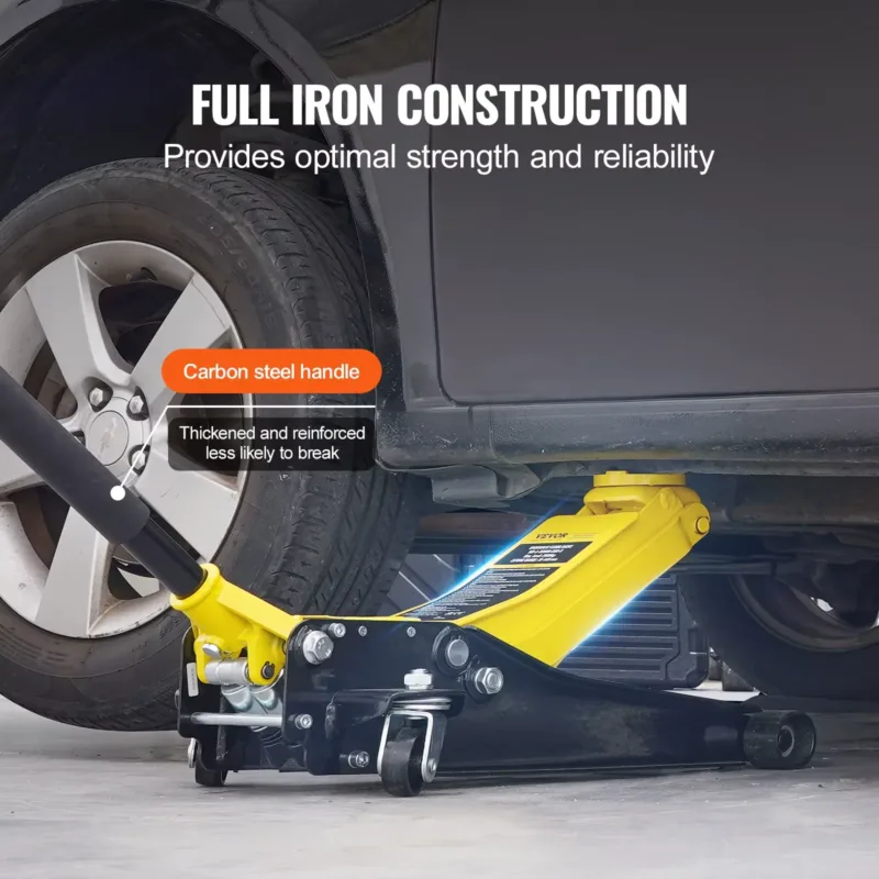 VEVOR 2Ton Floor Jack – lifting a car in garage