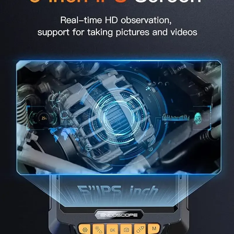 Steering Endoscope Camera – IPS screen showing engine