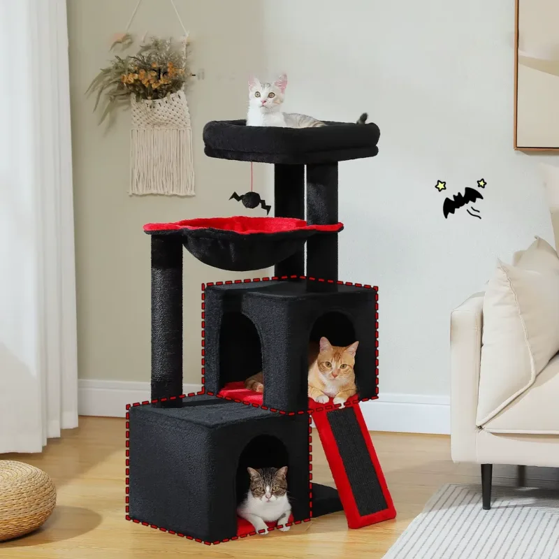 Multi level cat tower – Black color