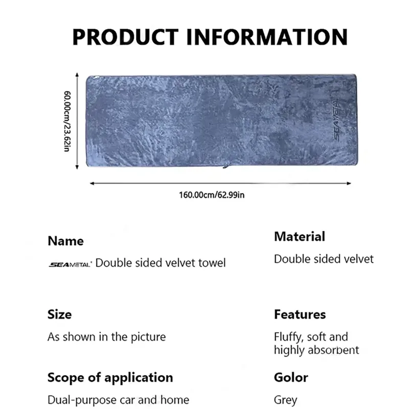 Compact car drying towel microfiber foldable