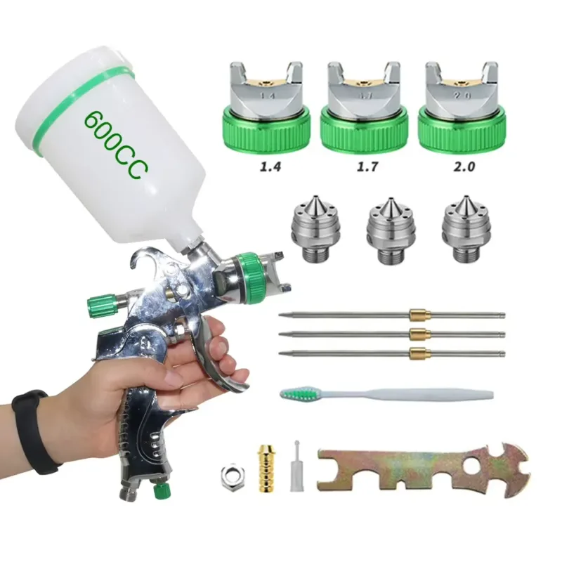 HVLP Car Spray Gun with Chrome Finish