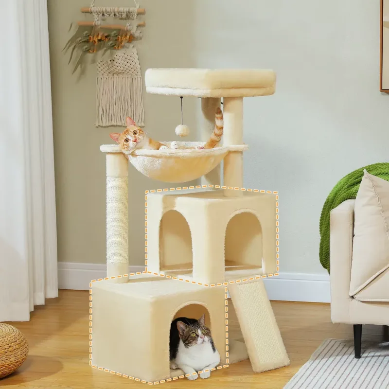 Multi level cat tower – cream color