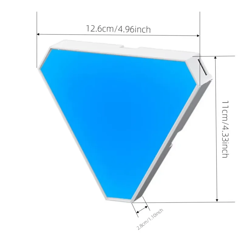 LED Triangular Quantum Lamp-Dimension